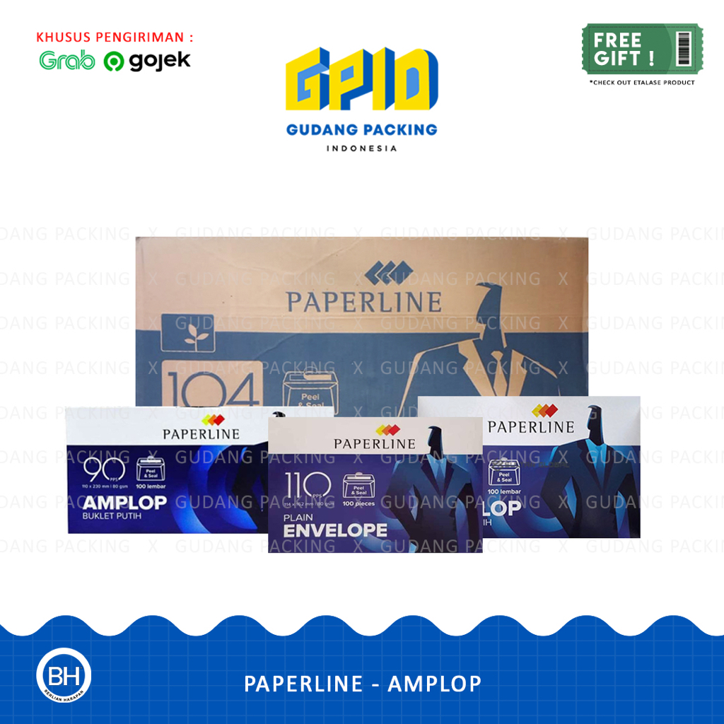 Jual Gosend Grab Paperline Amplop Plain Putih Polos