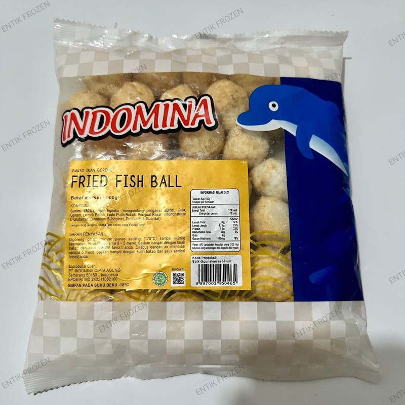 Jual Indomina Fried Fish Ball Bakso Ikan Goreng 500gr 35pcs