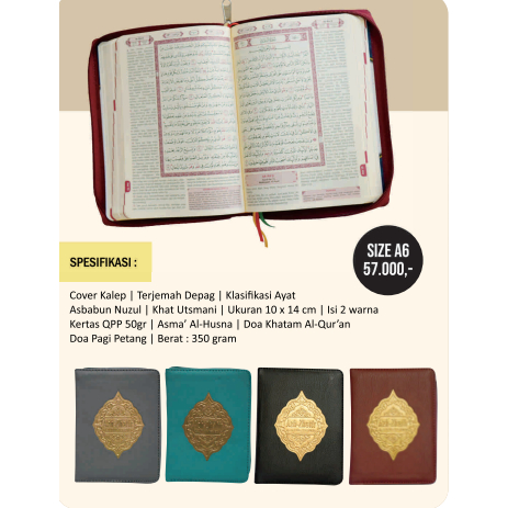 Jual AL QURAN TERJEMAH ASBABUN NUZUL A6 RESLETING REGULER Shopee