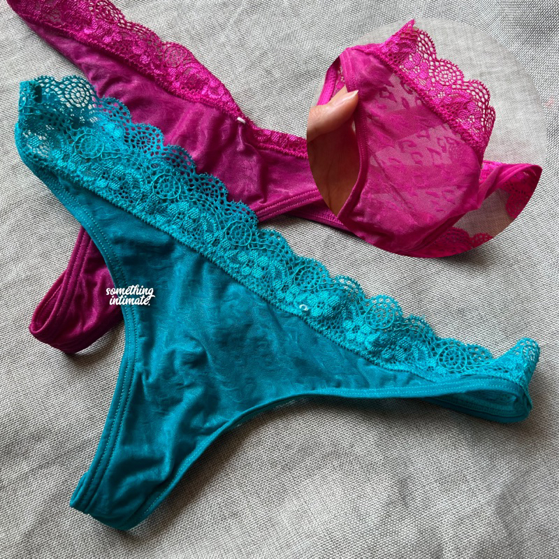 Jual Wacoal Lace Brazillian Gstring Thong Lingerie Midi Waist Panty