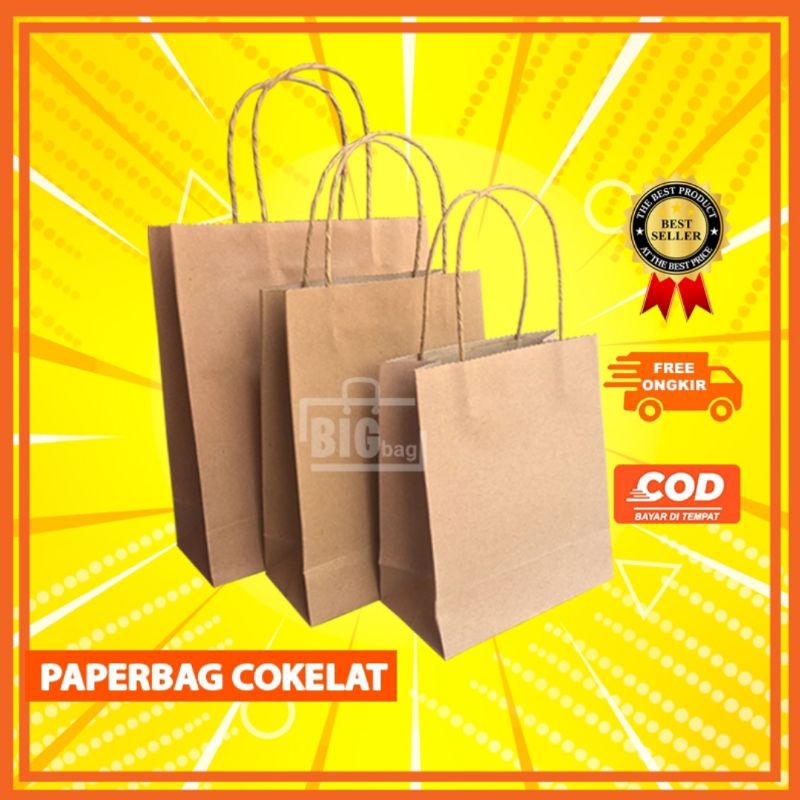 Jual PAPER BAG COKLAT POLOS TAS KERTAS Shopee Indonesia