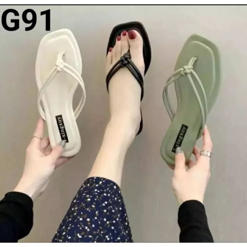 Jual Sandal Flat Wanita Jepit Kupat Sendal Teplek Wanita Capit Shopee