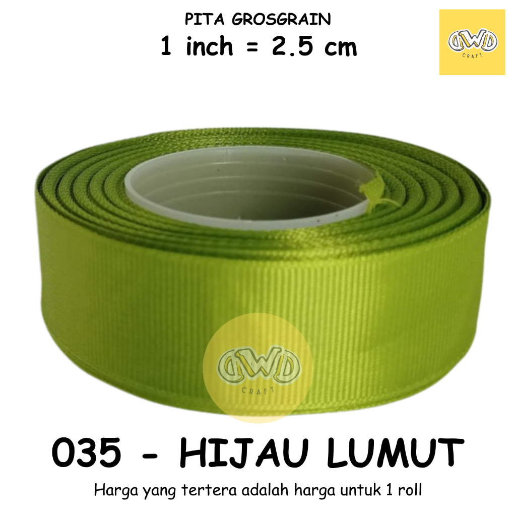 Jual Pita Grossgrain 1 Inchi 2 5cm Per Roll 18 Meter Shopee Indonesia