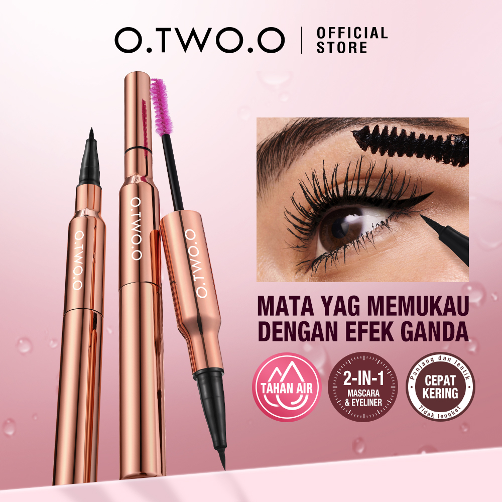 Jual O TWO O 2 In 1 Mascara Eyeliner Waterproof Long Lasting