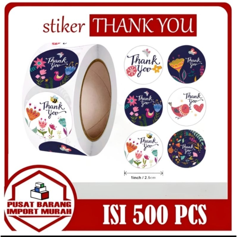 Jual Stiker Thank You Isi Pcs Roll Kode C Murah Recommended