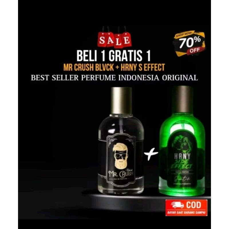 Jual BELI 1 DAPAT 2 Scentplus Mr CRUSH Black HRNY Side Effect Eau