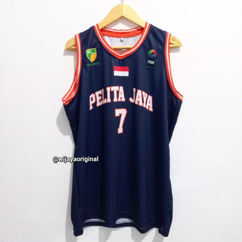 Jual JERSEY BASKET IBL INDONESIA REPRO PELITA JAYA 7 PRASTAWA NAVY