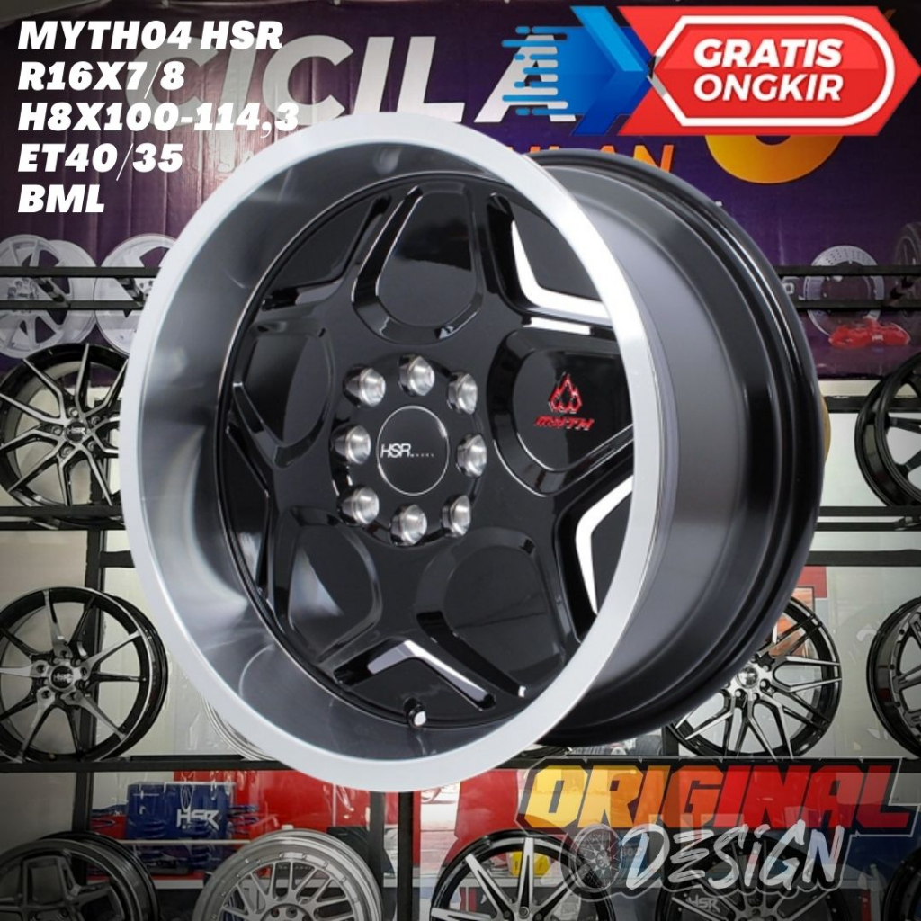 Jual Velg Mobil Ring 16 HSR MYTH 04 R16 LEBAR 7 8 LOBANG BAUT 4 ET40 35