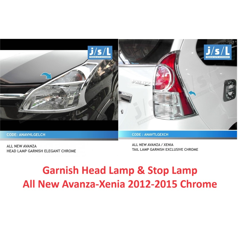 Jual Garnish Head Lamp Stop Lamp All New Avanza Xenia Chrome