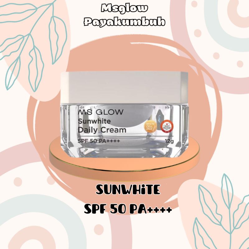 Jual Sunwhite Msglow Suncreen Spf Shopee Indonesia