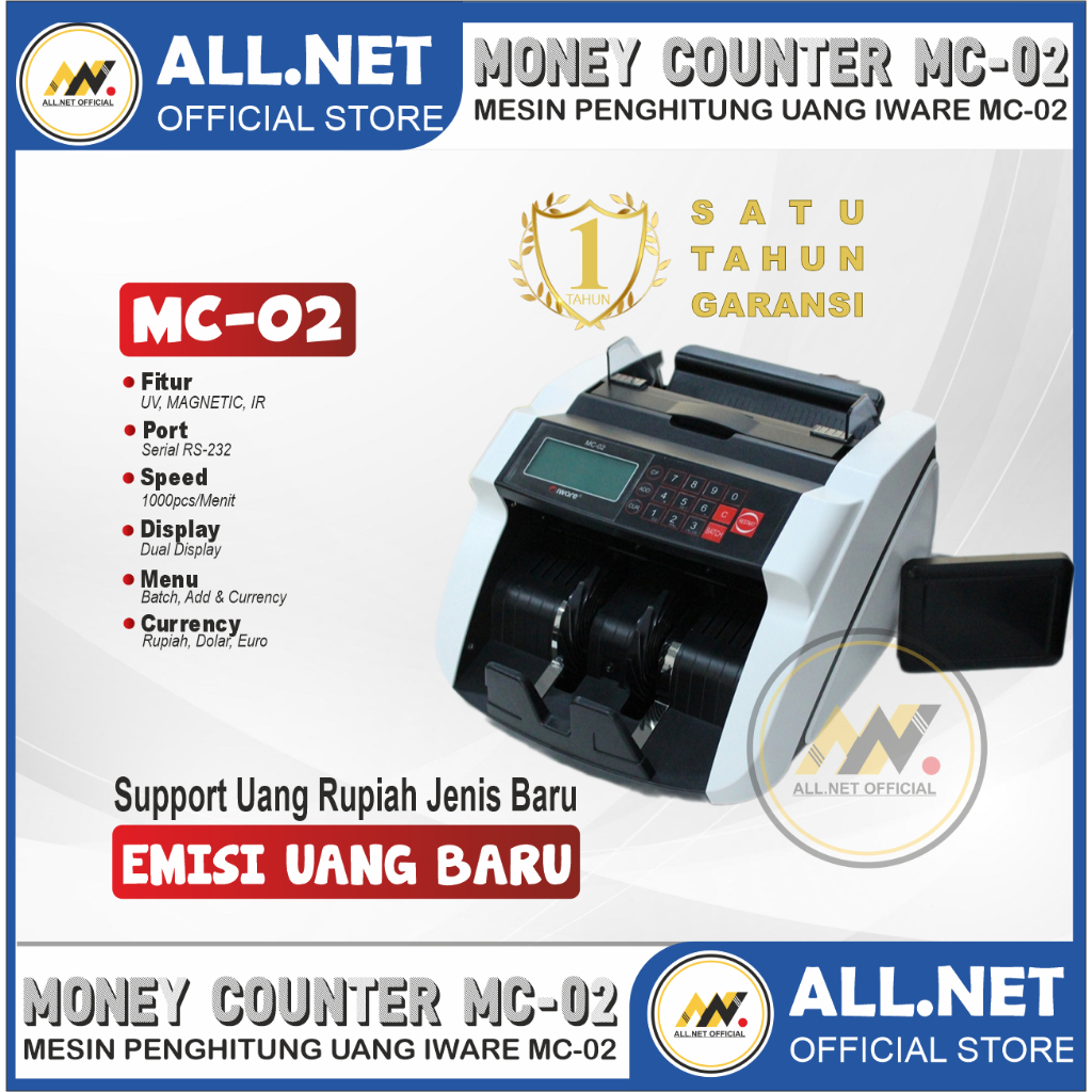 Jual Mesin Penghitung Uang Money Counter Iware MC02 UV Magnetic MG MC