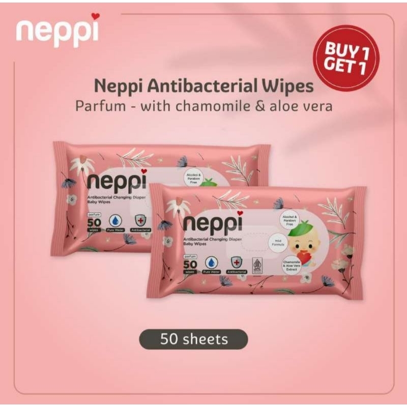 Jual Buy Get Neppi Baby Antibacterial Changing Diaper Sheets