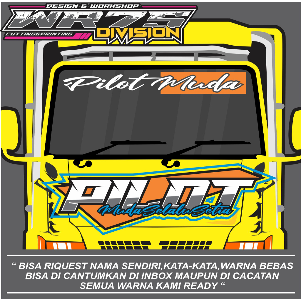 Jual CUTTING STIKER KABIN DEPAN TRUCK DAN PICKUP BISA RIQUEST UNTUK