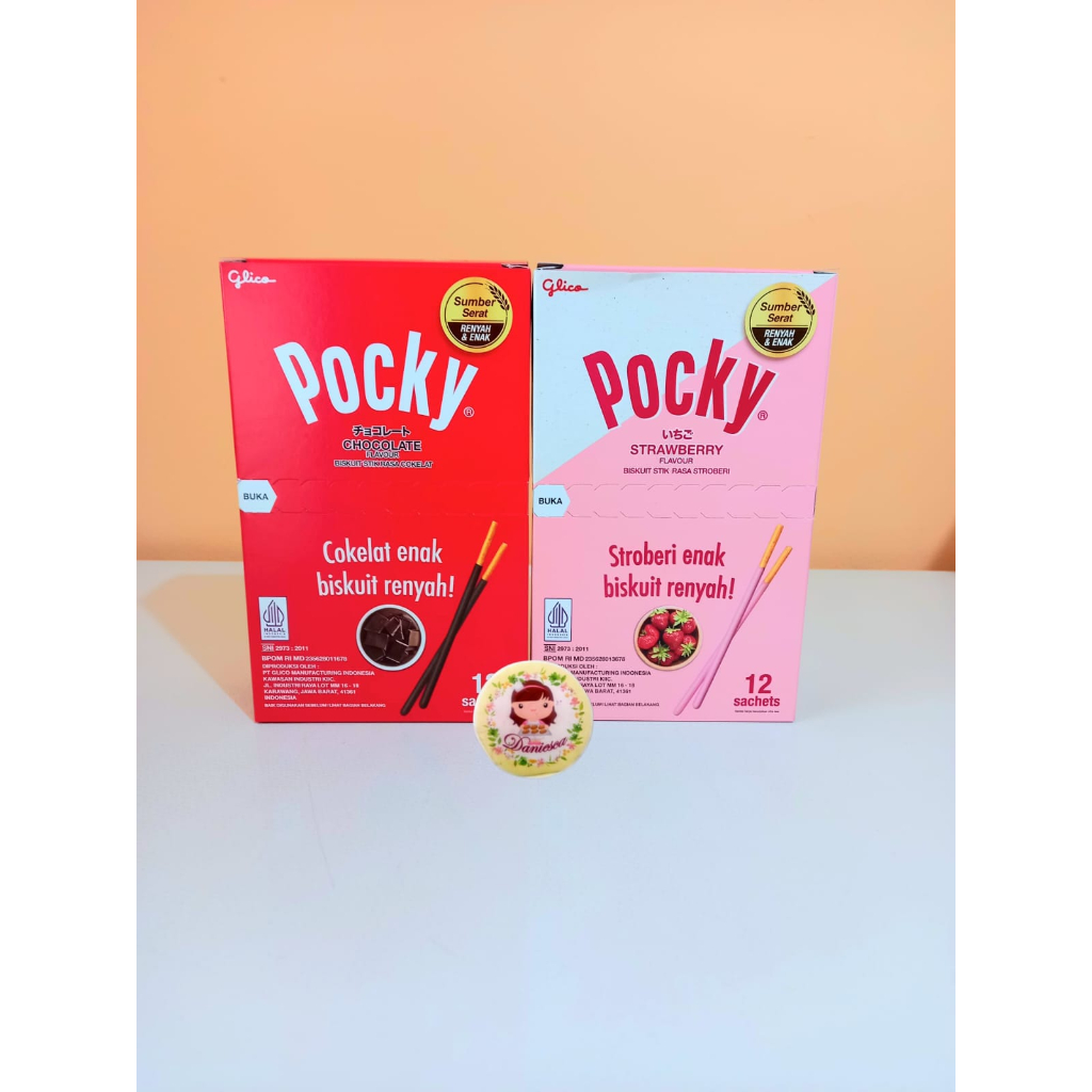 Jual Sekotak Pocky Single Biskuit Stik Rasa Chocolate Strawberry Isi