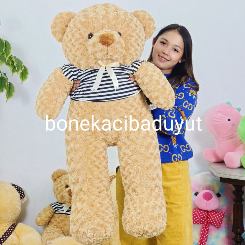 Jual Boneka Beruang Teddybear Jumbo 1 Meter Bahan SNAIL Mawar Lembut