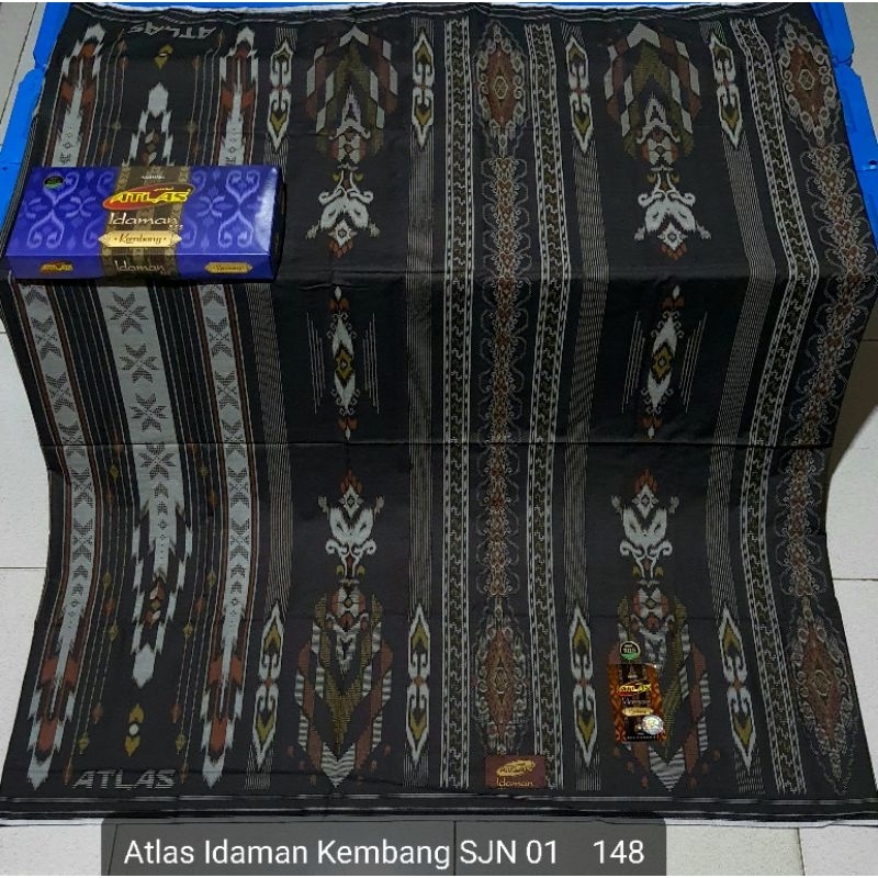 Jual Sarung Atlas Idaman Harmoni Kembang Motif Bhs Warna Hitam Coklat