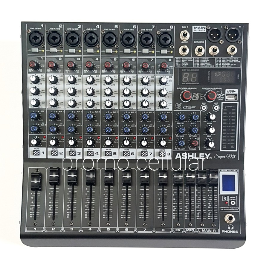 Jual Mixer Ashley Super M8 8 Channel USB Bluetooth SuperM8 Original