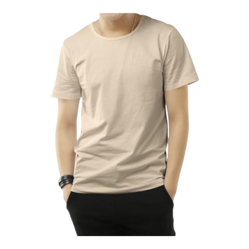 Jual Kaos Polos Pria Lengan Pendek O Neck Bahan Pe Soft Coklat Susu