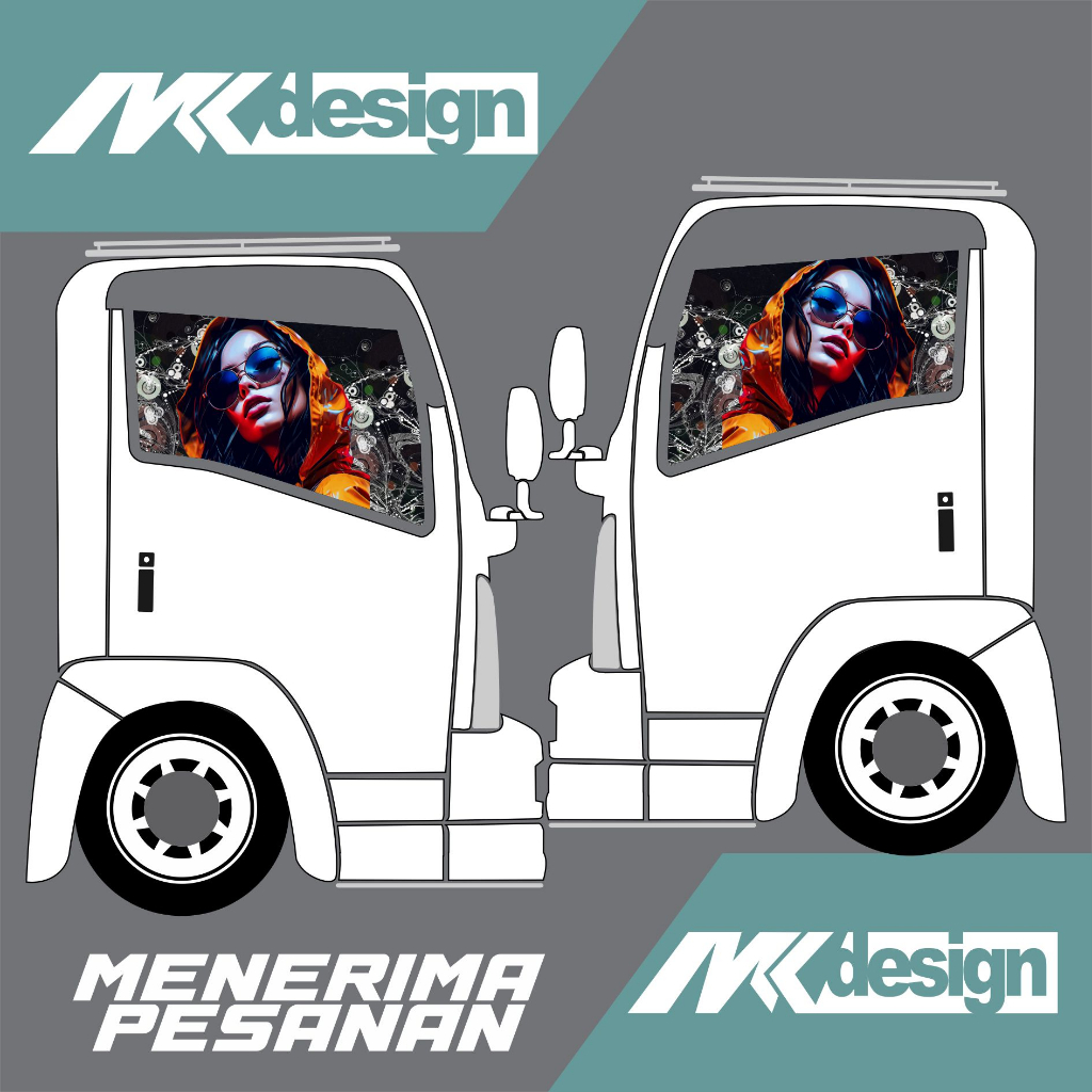 Jual Stiker One Way Kaca Samping Truk Giga Bisa Custom Request