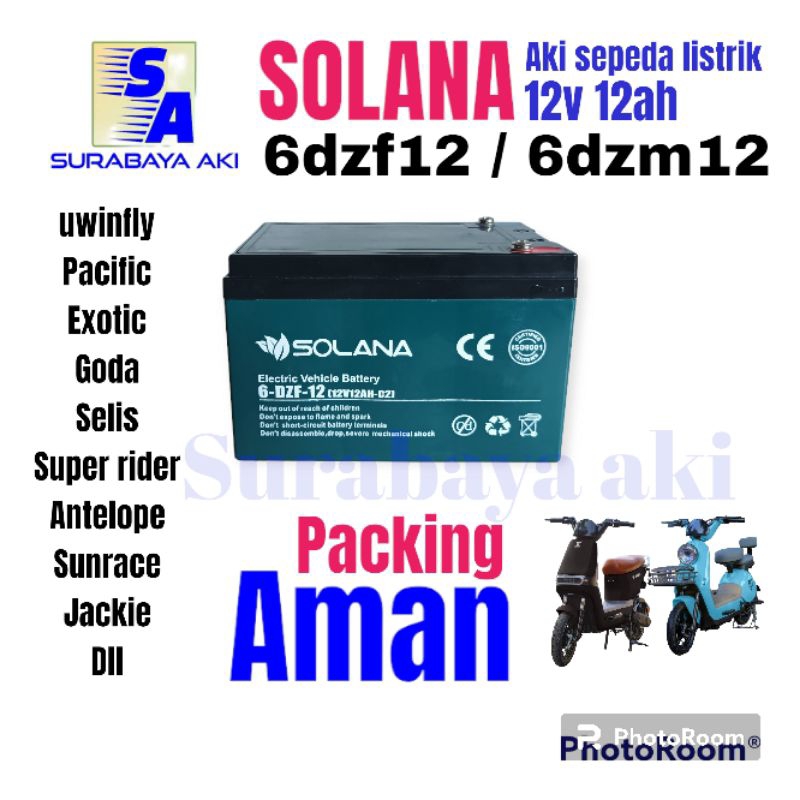 Jual Aki Selis Solana Ah Dzm Dzf Aki Sepeda Listrik Ah Solana