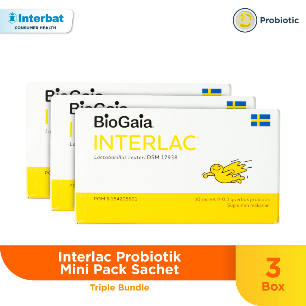 Jual Interlac Probiotik Mini Pack Sachet Triple Bundle Shopee Indonesia