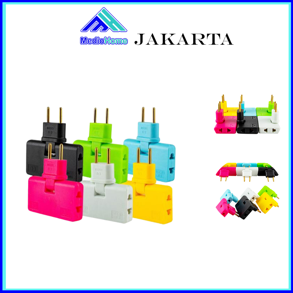 Jual Stop Kontak Lipat Travel Adapter Colokan Steker Lipat Mh