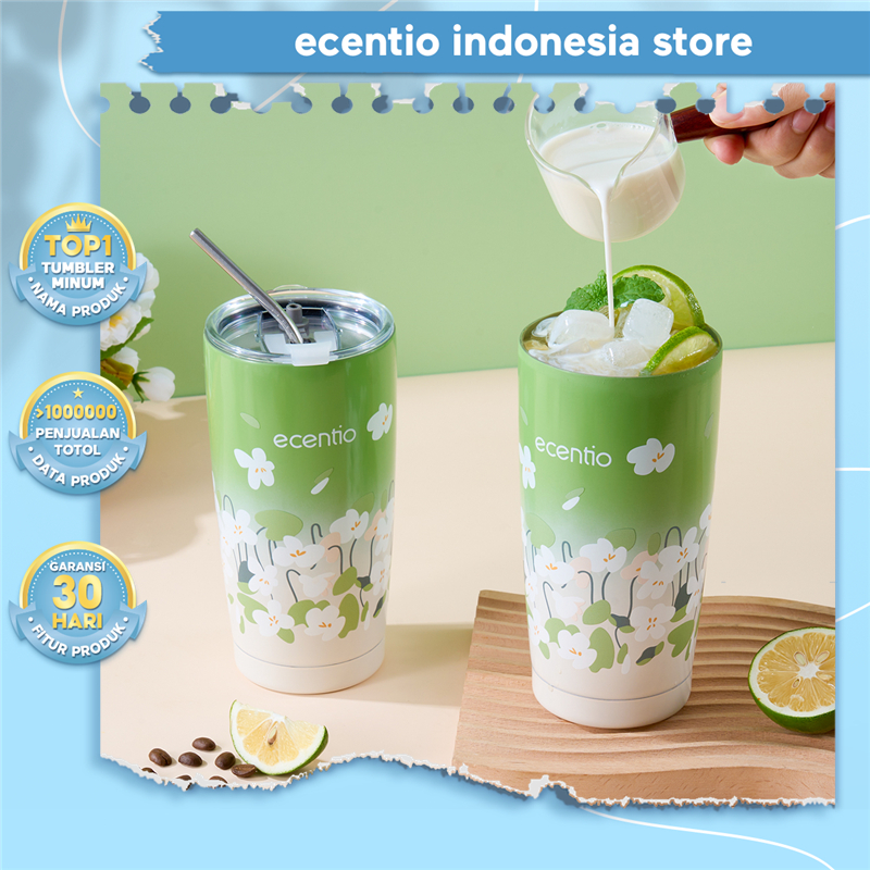 Jual Ecentio Tumbler Stainless Steel Coffee Tea Ml Aesthetic Botol