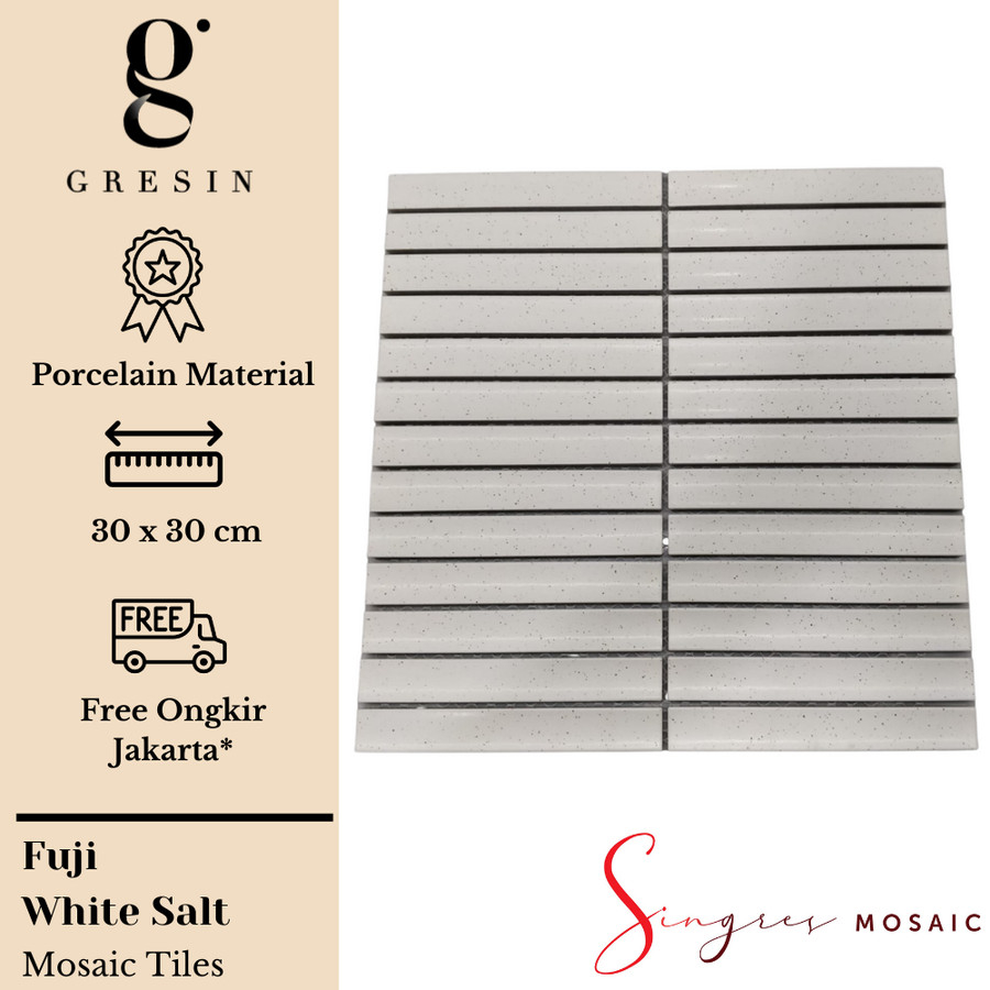 Jual White Salt Fuji Singres Mosaic Tiles Mosaic Keramik Shopee