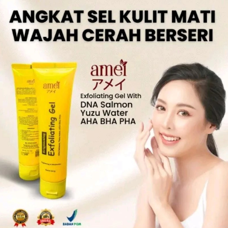 Jual Amei Brightening Exfoliating Gel DNA Salmon 100ml Mengangkat Sel