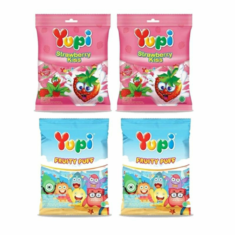 Jual Permen Jelly Yupi Bag Strawberry Kiss Fruity Puff 120g Shopee