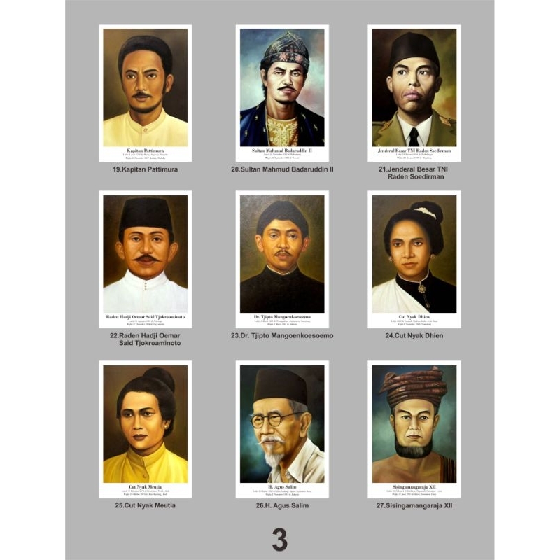 Jual Poster Pahlawan Nasional 19 36 A3 Shopee Indonesia