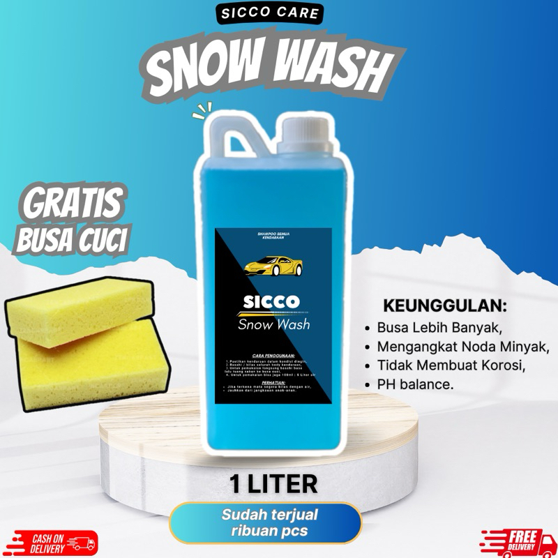 Jual Sabun Shampoo Motor Mobil Snow Wash Sabun Cuci Motor Mobil 1 Liter