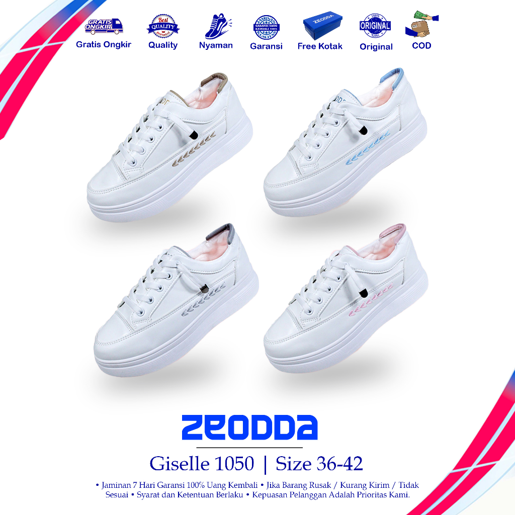 Jual Zeodda Gisele Sepatu Kasual Wanita Warna Putih Bertali Kulit