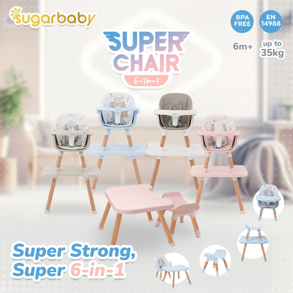 Jual NEW Sugar Baby SUPER CHAIR Convertible Baby High Chair 6in1