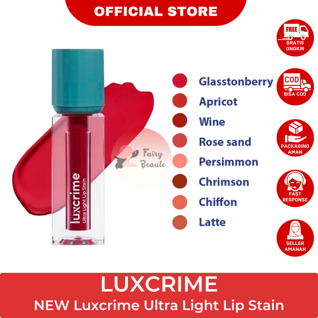 Jual Luxcrime Ultra Light Lip Stain Liptint Waterproof Anti Kering