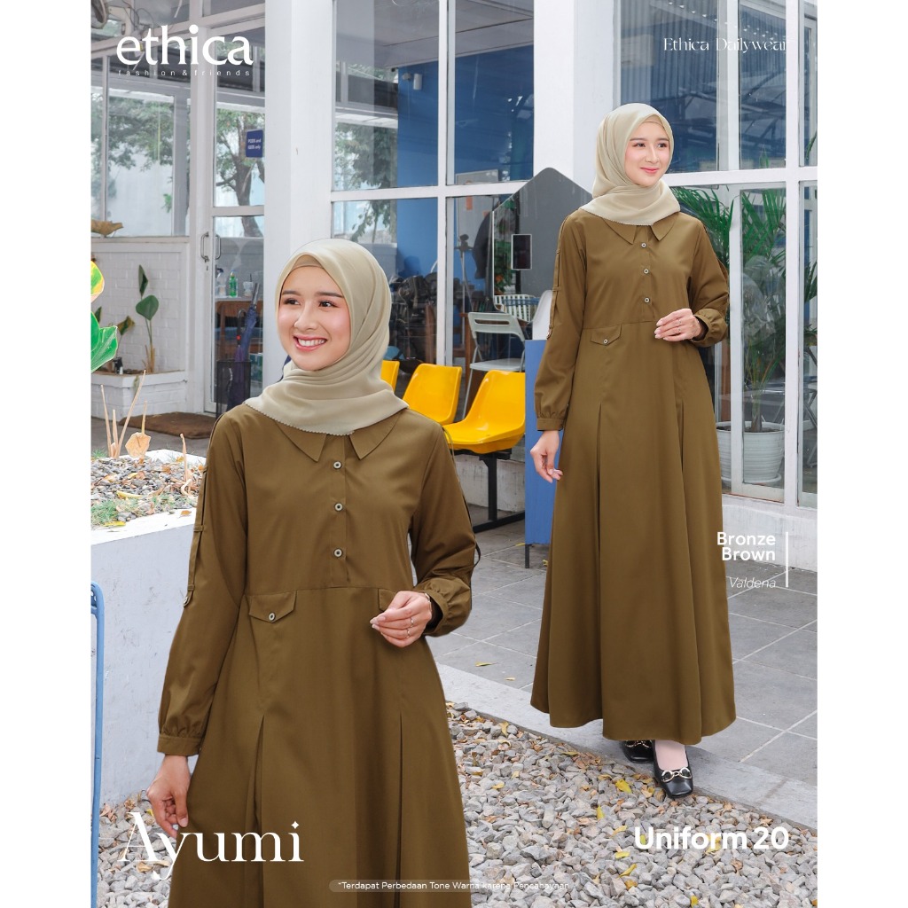 Jual Ethica Atasan Seragam ASN PNS Wanita Ayumi Uniform 20 Bronze Brown