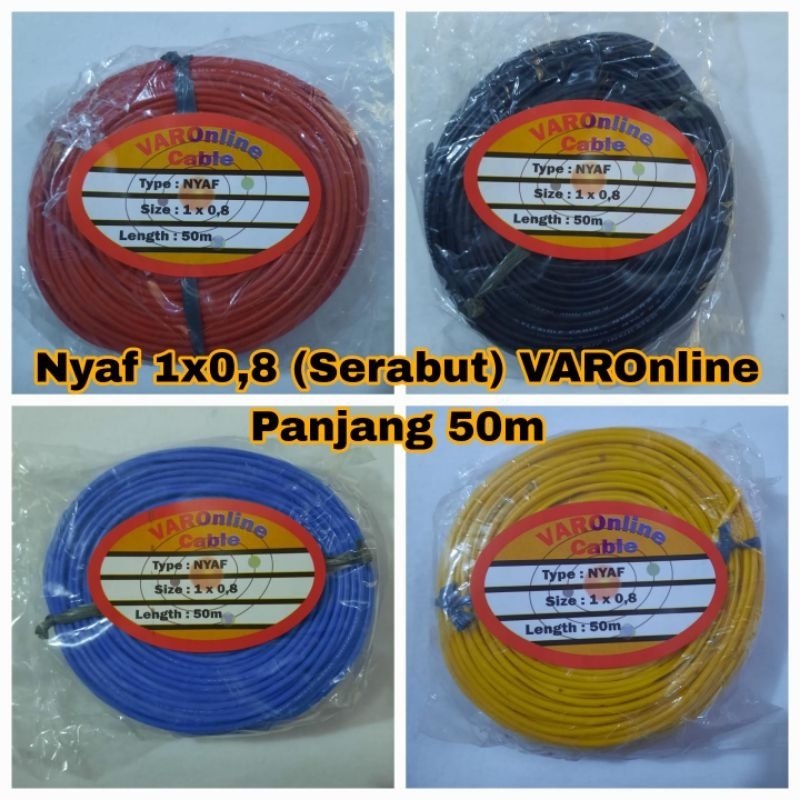 Jual Kabel Nyaf Serabut 1x0 8x50m Merk Varonline Shopee Indonesia