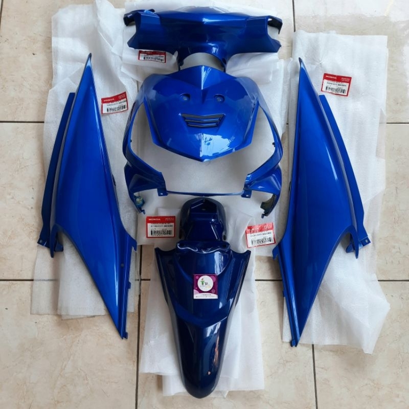 Jual Cover Body Halus Fullset Biru Tua SBM Gen 2 Beat Karbu Original