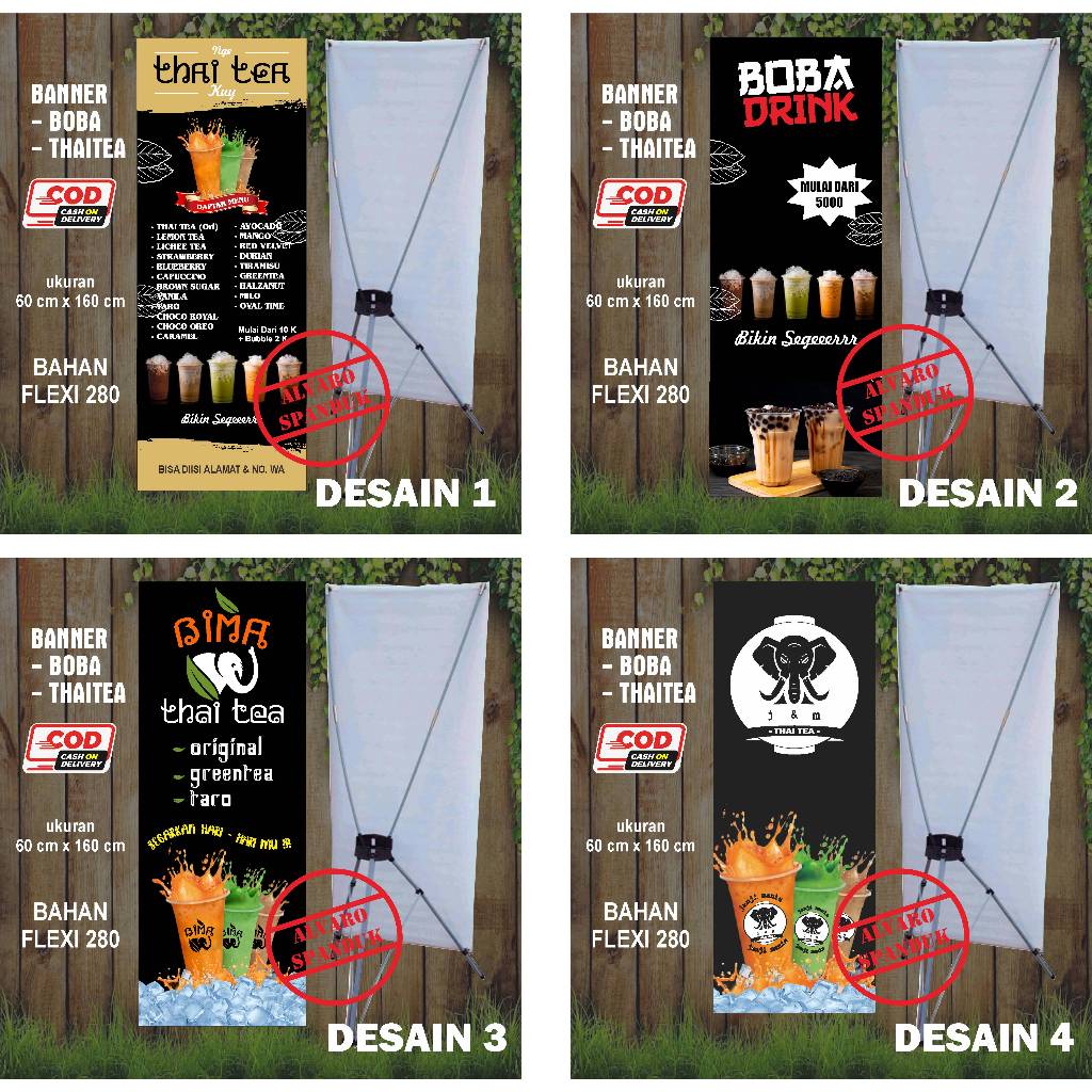 Jual SPANDUK BOBA DRINK BANNER BOBA DRINK PAKET BANNER USAHA