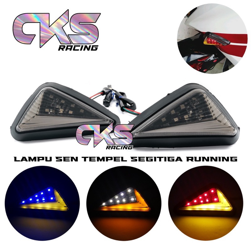 Jual Sein Tempel Lampu Sen Tempel Segitiga Neon Led 2 Mode Universal