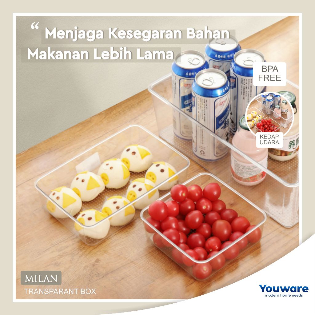 Jual Youware Milan Box Acrylic Wadah Sayur Dan Buah Kontainer