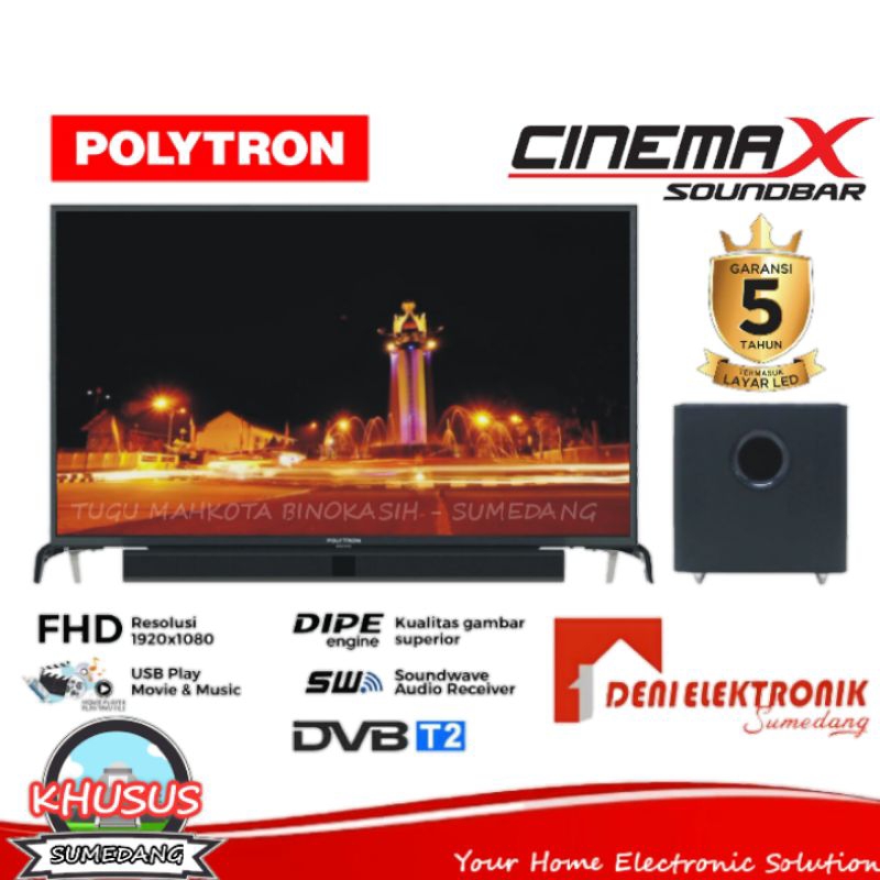 Jual Free Ongkir Tv Led Polytron Cinema X Soundbar Pld Bv