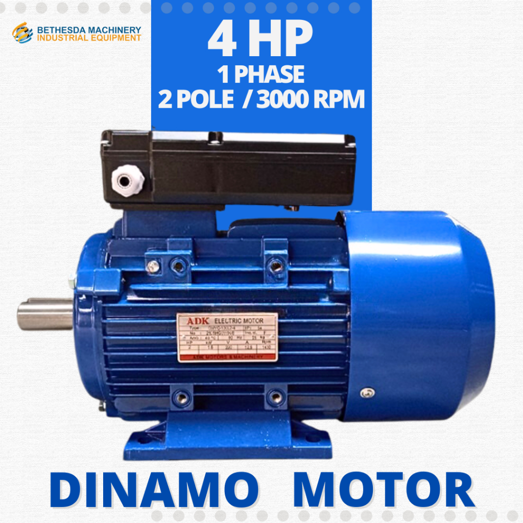 Jual Dinamo Motor 4 HP 1 Phase Elektro Motor 3000Rpm Listrik 4HP 2P