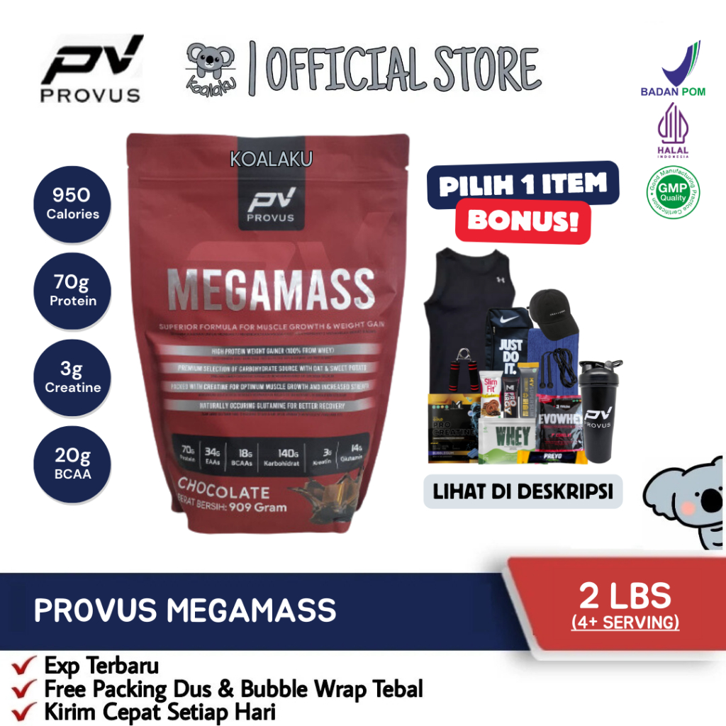 Jual Provus Megamass Mega Mass Gainer 2 Lbs Susu Protein Gym Bulking