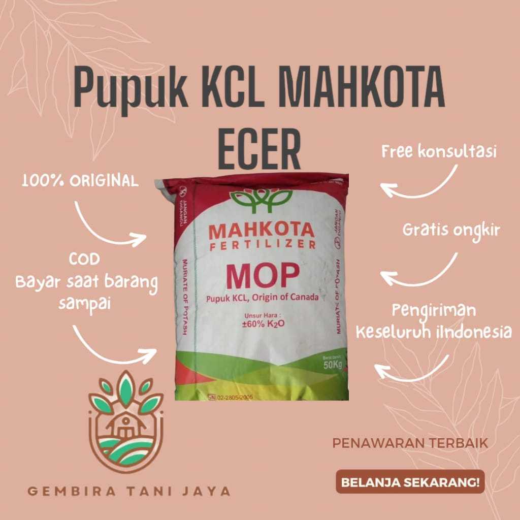 Jual PUPUK KCL MAHKOTA KEMASAN ECER 1KG Shopee Indonesia