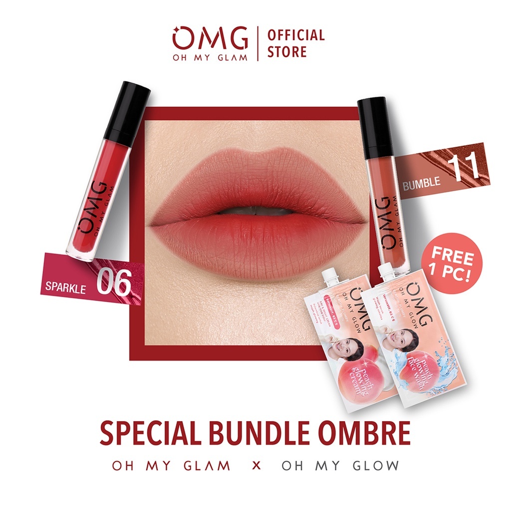 Jual PROMO OMG OH MY GLAM Matte Kiss Lip Cream Brownish Ombre 06