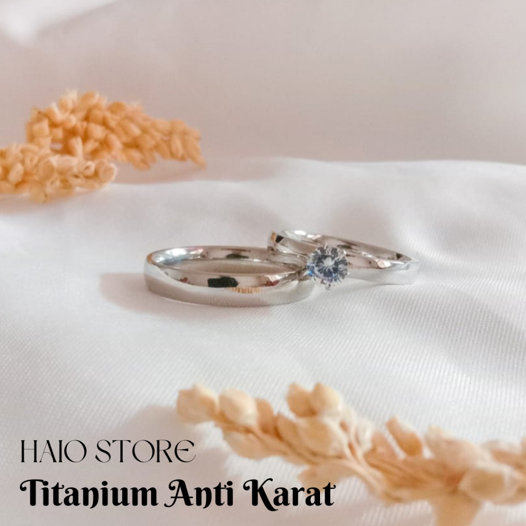 Jual BARU CINCIN COUPLE PASANGAN TUNANGAN NIKAH PRIA WANITA TITANIUM