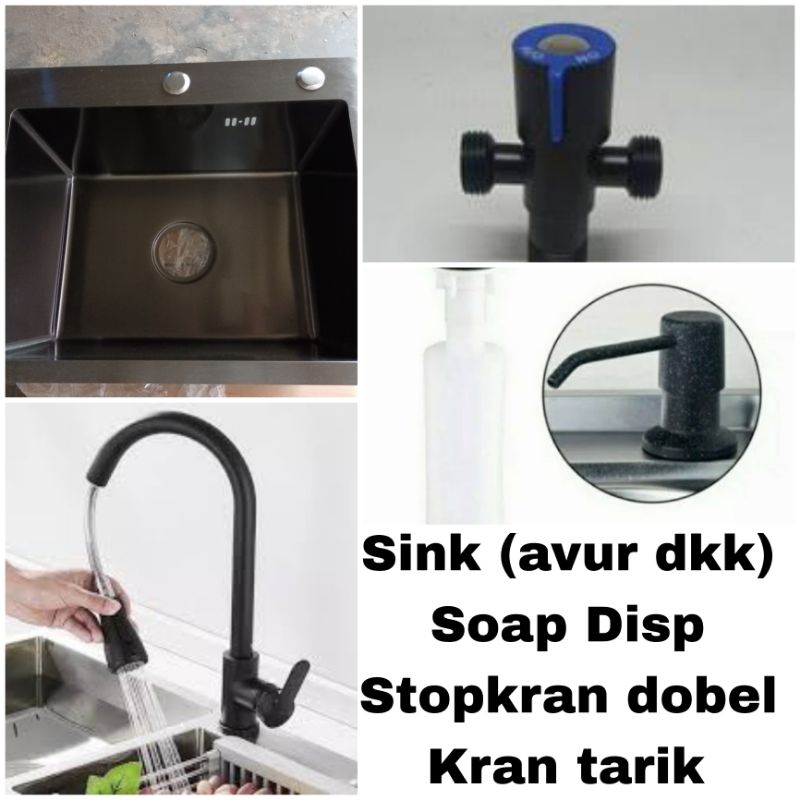 Jual Paket Lengkap Kitchen Sink Stainless Oonginc 5243 Hitam Sink