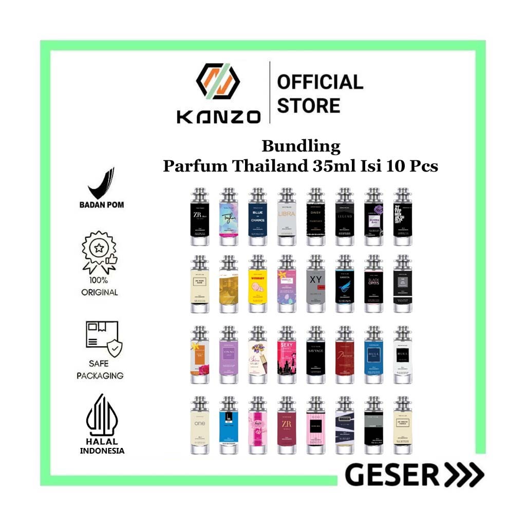 Jual Kanzo BPOM Paket 10pcs Parfum Thailand 35ml Premium Parfum