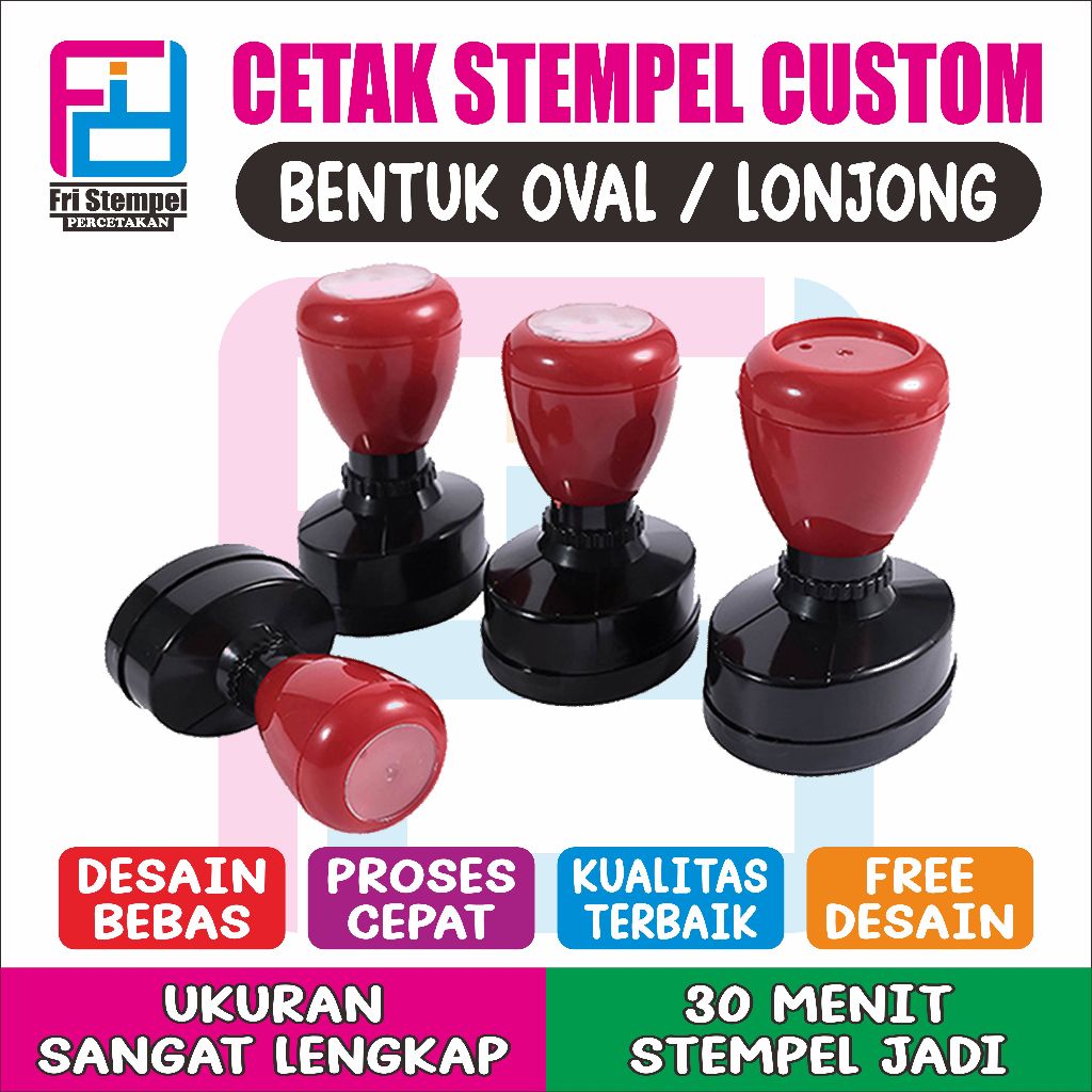 Jual Cetak Stempel Flash Custom OVAL LONJONG Stempel Otomatis Tinggal